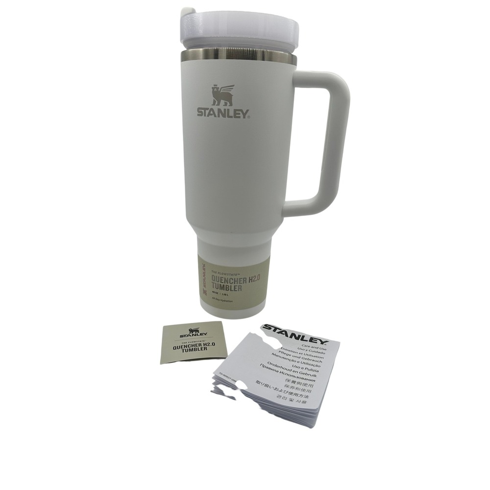 Stanley Quencher H2.0 FlowState Tumbler 40oz‎ White Zero Today Vacuum Insulated